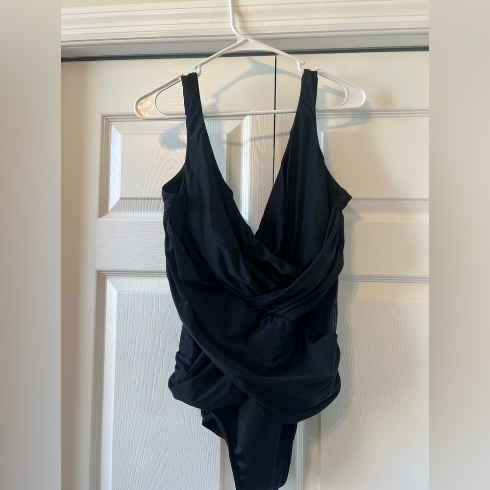 Miraclesuit Black Ruched One Piece Swimsuit
